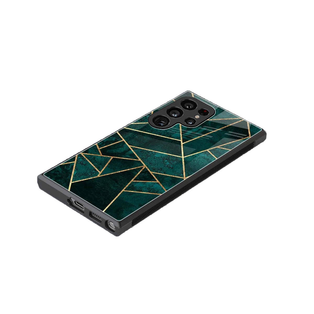 Emerald Geometry stylish phone case for samsung galaxy s24 ultra | glossy glass and slim fit