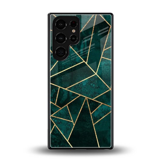 Emerald Geometry back phone cover | glass case for samsung galaxy s25 ultra
