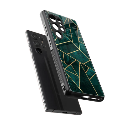 Emerald Geometry sleek samsung galaxy s26 ultra cover with tempered glass back and TPU edges