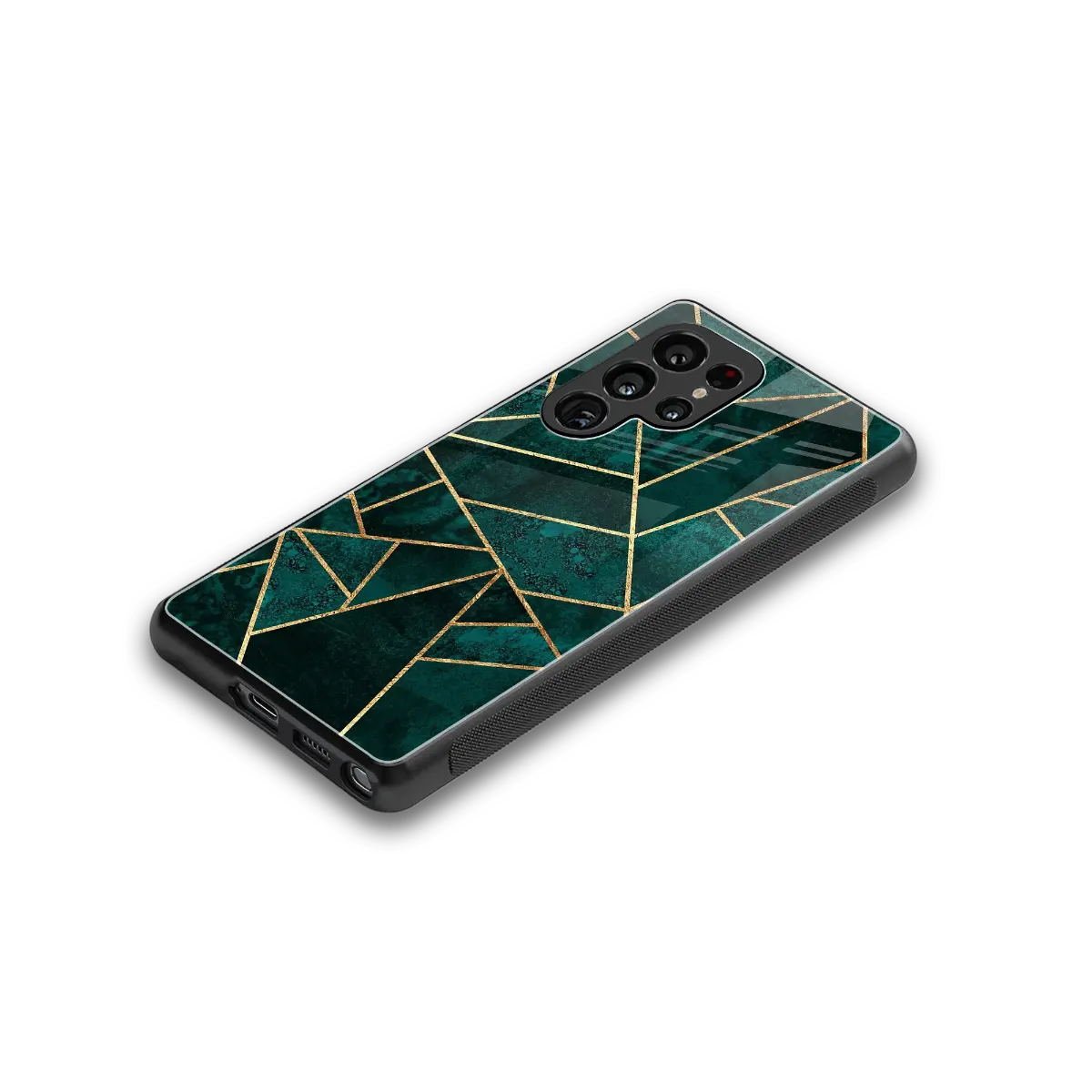 Emerald Geometry stylish phone case for samsung galaxy s26 ultra | glossy glass and slim fit