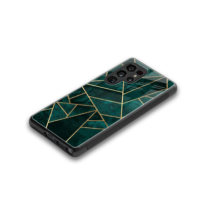 Emerald Geometry stylish phone case for samsung galaxy s26 ultra | glossy glass and slim fit