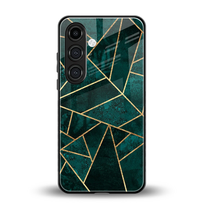 Emerald Geometry back phone cover | glass case for samsung galaxy s23 fe
