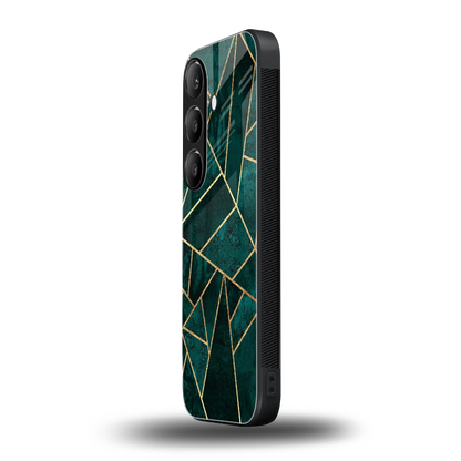 Emerald Geometry samsung galaxy s25 mobile cover | shockproof glass phone case