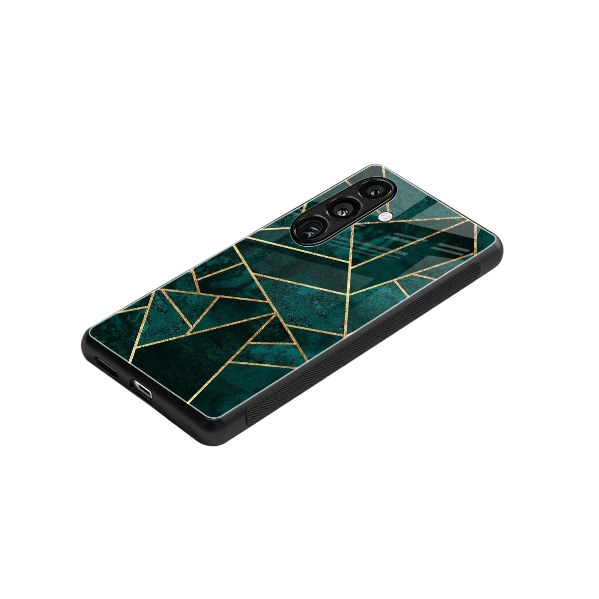 Emerald Geometry stylish phone case for samsung galaxy s23 fe | glossy glass and slim fit