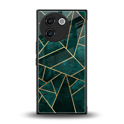 Emerald Geometry back phone cover | glass case for vivo v30e