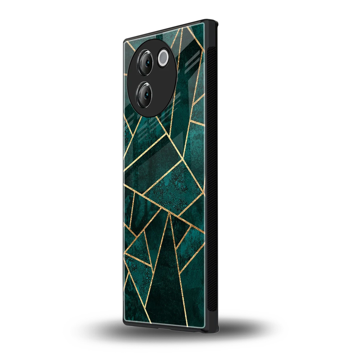 Emerald Geometry vivo v30e mobile cover | shockproof glass phone case