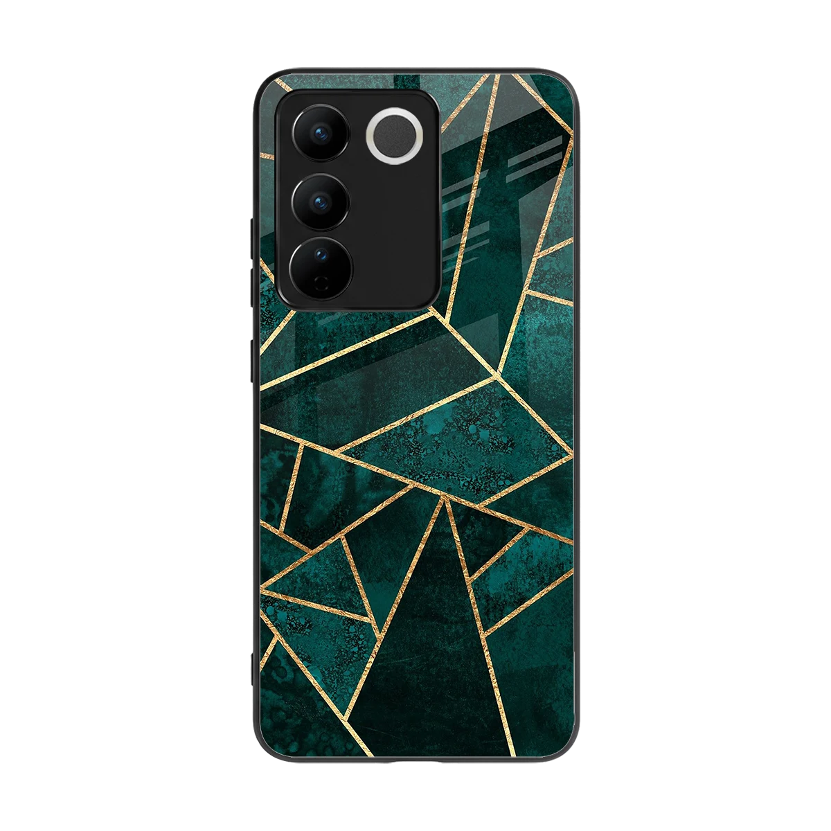 Emerald Geometry back phone cover | glass case for vivo v27 5g