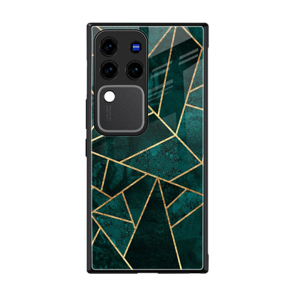Emerald Geometry back phone cover | glass case forvivo v30 pro