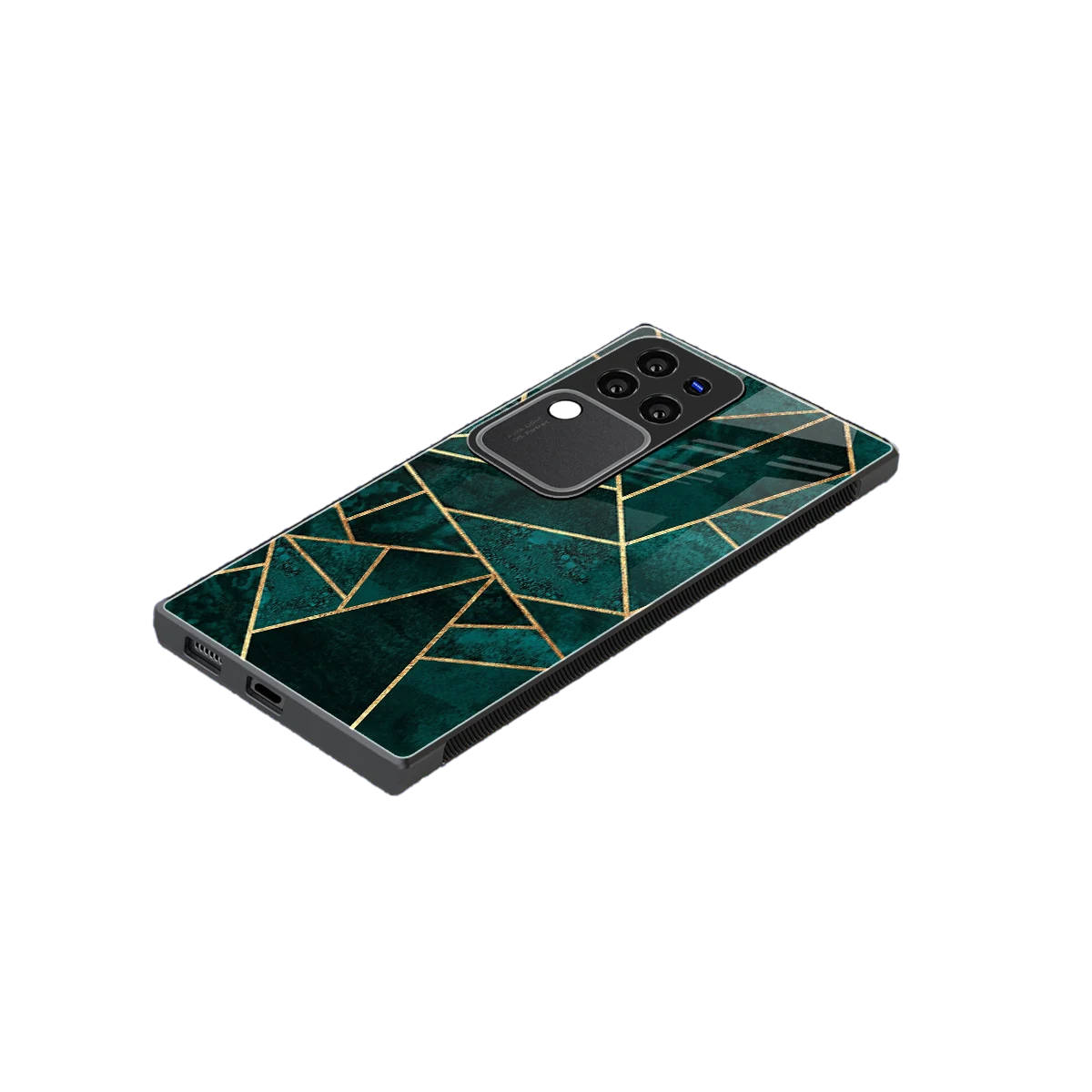 Emerald Geometry stylish phone case forvivo v30 pro | glossy glass and slim fit