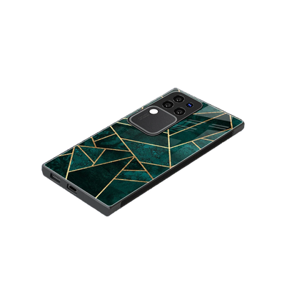 Emerald Geometry stylish phone case forvivo v30 pro | glossy glass and slim fit