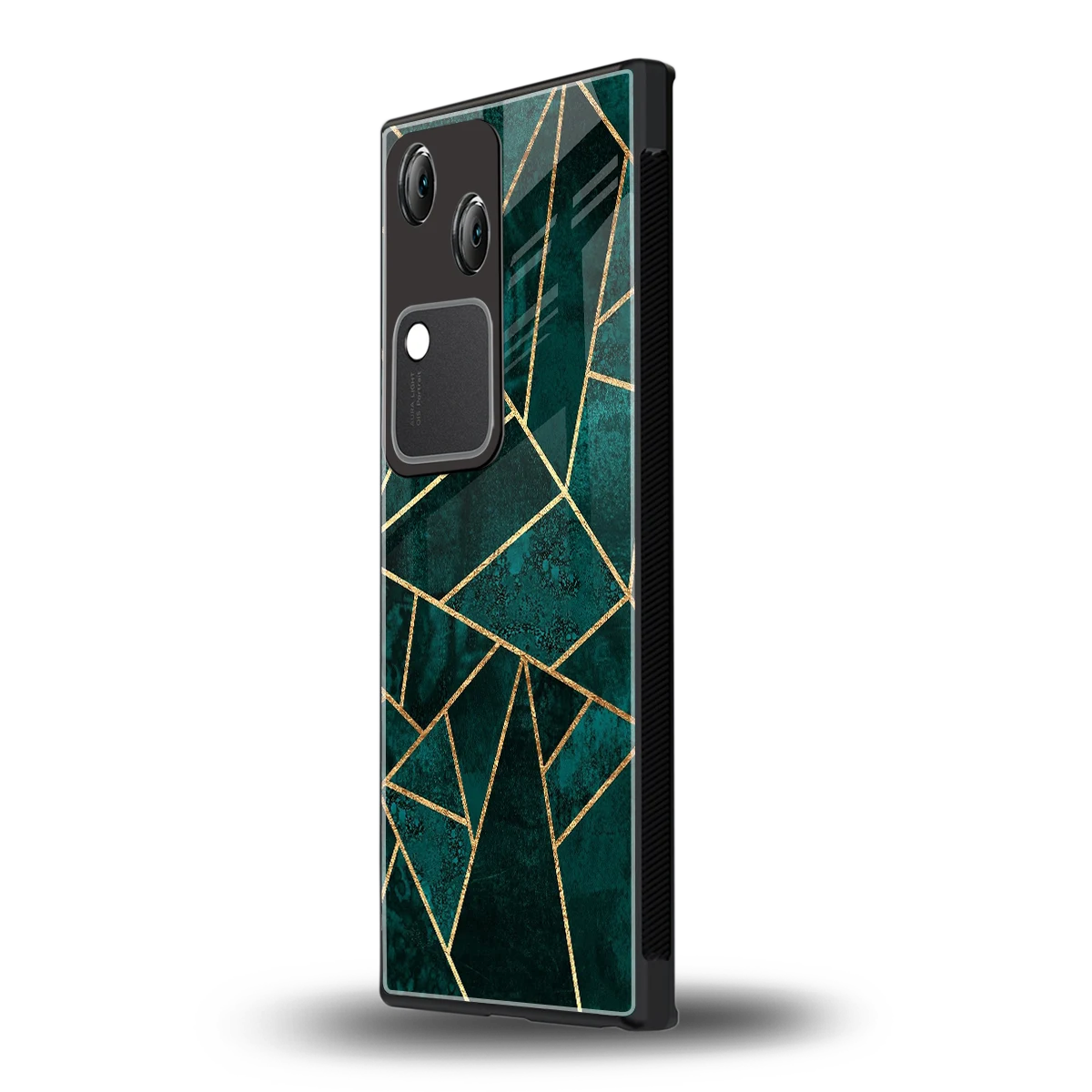 Emerald Geometry vivo v30 mobile cover | shockproof glass phone case