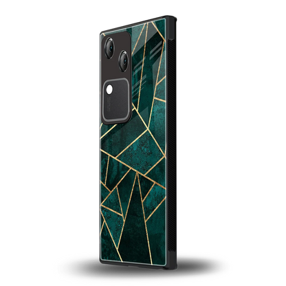 Emerald Geometry vivo v30 mobile cover | shockproof glass phone case