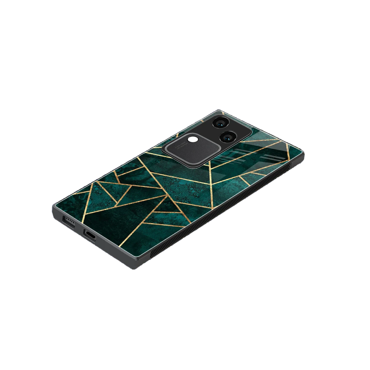 Emerald Geometry stylish phone case for vivo v30 | glossy glass and slim fit