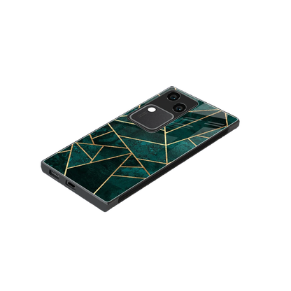 Emerald Geometry stylish phone case for vivo v30 | glossy glass and slim fit