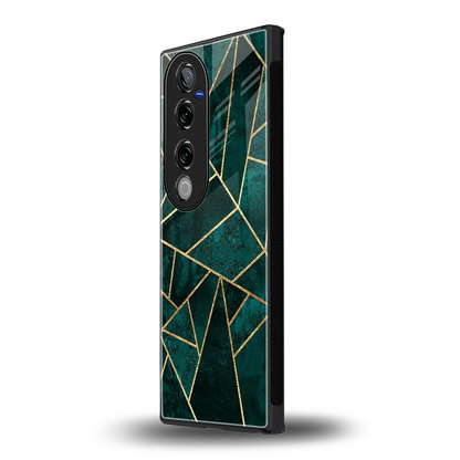 Emerald Geometry vivo v40 pro mobile cover | shockproof glass phone case
