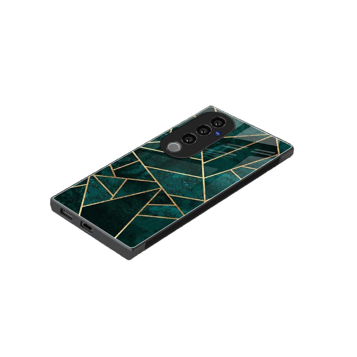 Emerald Geometry stylish phone case for vivo v40 pro | glossy glass and slim fit
