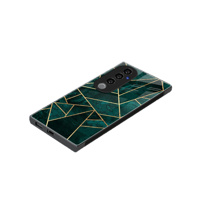 Emerald Geometry stylish phone case for vivo v40 pro | glossy glass and slim fit