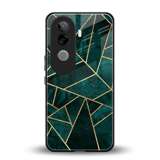 Emerald Geometry back phone cover | glass case for vivo v40e