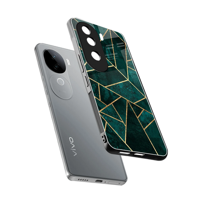 Emerald Geometry sleek vivo v40e cover with tempered glass back and TPU edges