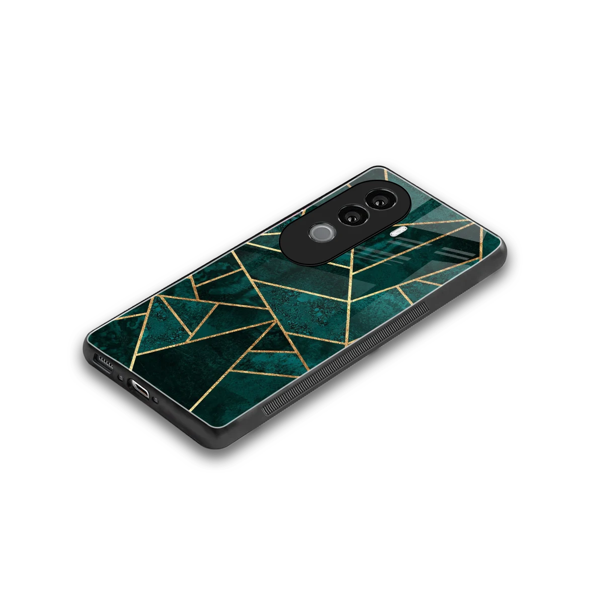 Emerald Geometry stylish phone case for vivo v40e | glossy glass and slim fit