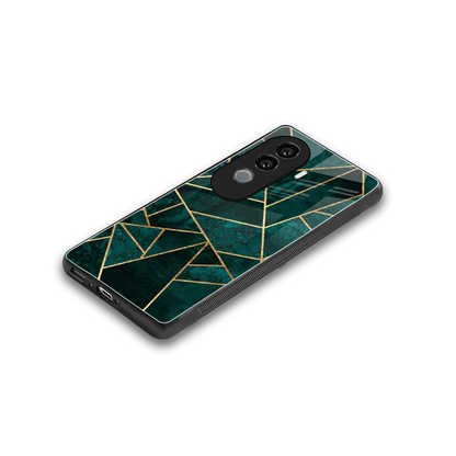 Emerald Geometry stylish phone case for vivo v40e | glossy glass and slim fit