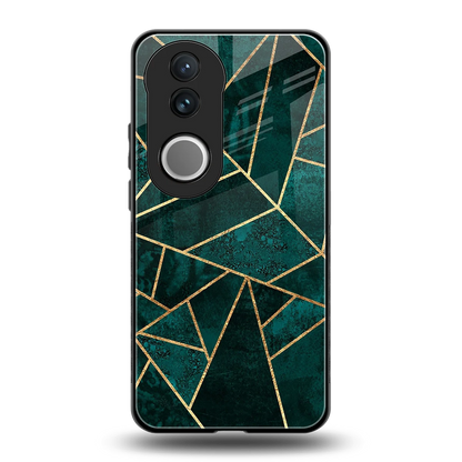 Emerald Geometry back phone cover | glass case for vivo v50