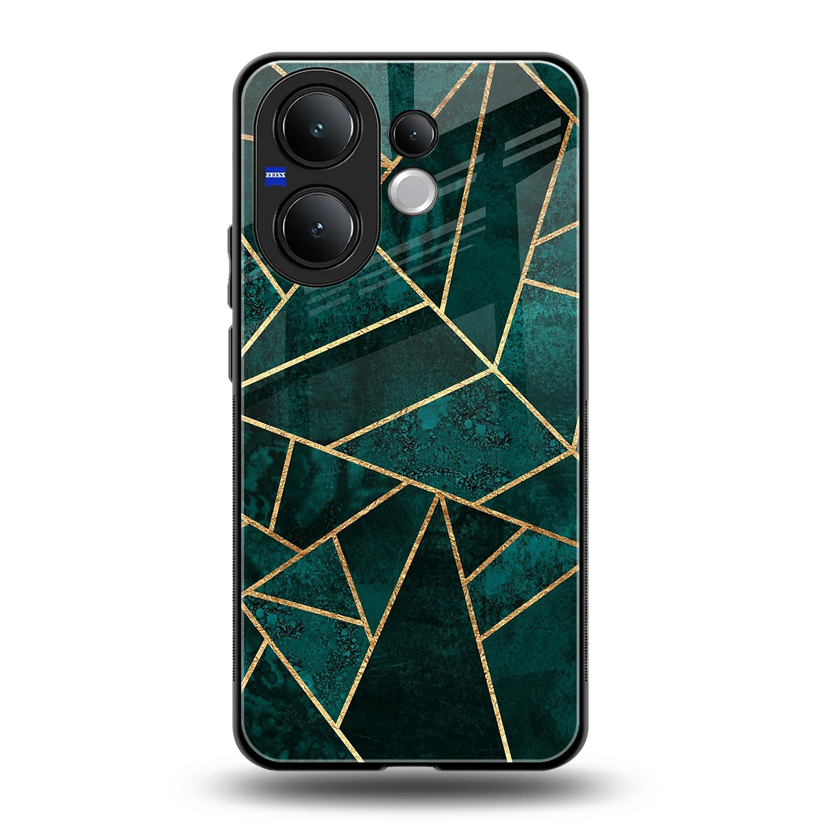 Emerald Geometry back phone cover | glass case for vivo v60