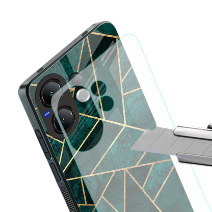 Emerald Geometry stylish phone case for vivo v60 | glossy glass and slim fit