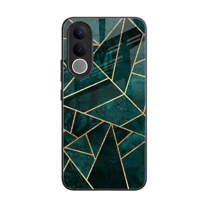 Emerald Geometry back phone cover | glass case for vivo v70 fe