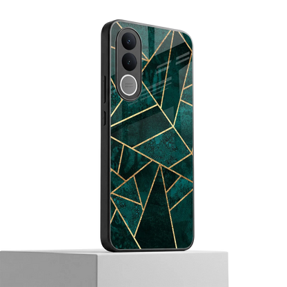 Emerald Geometry vivo v70 fe mobile cover | shockproof glass phone case