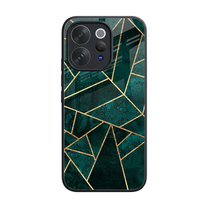 Emerald Geometry back phone cover | glass case for vivo v70 elite