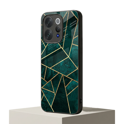 Emerald Geometry vivo v70 mobile cover | shockproof glass phone case