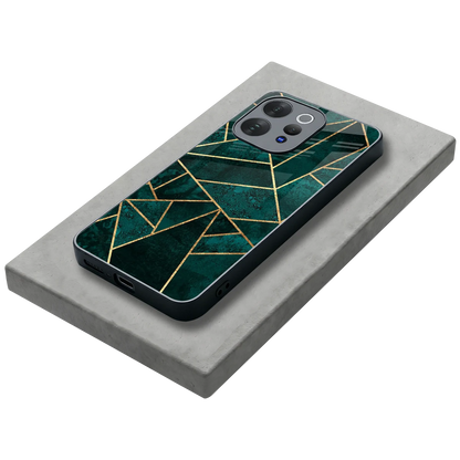 Emerald Geometry stylish phone case for vivo v70 | glossy glass and slim fit