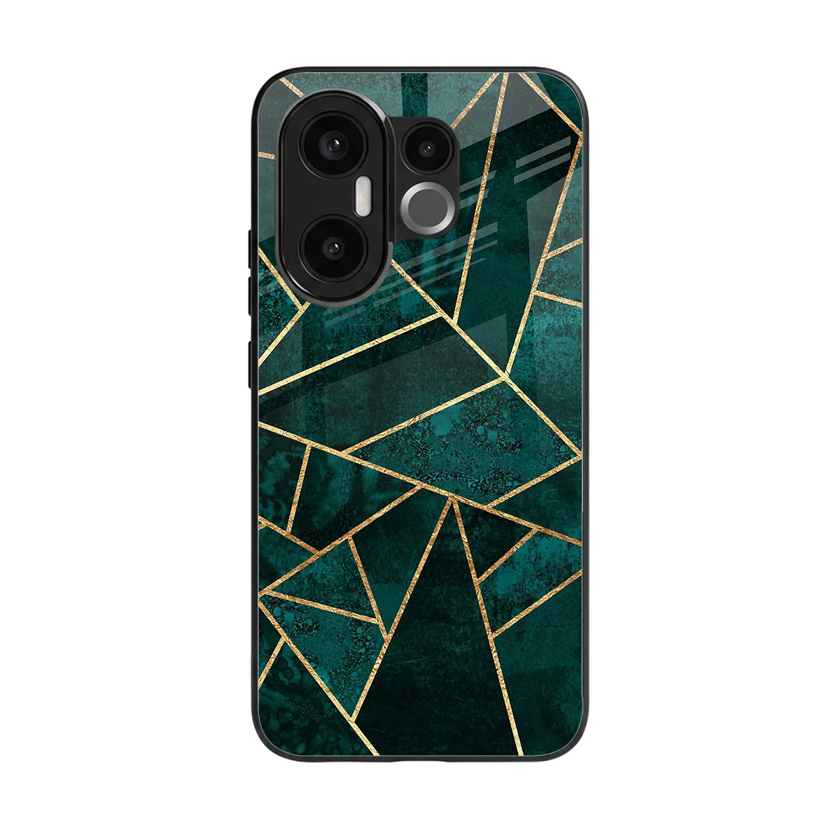 Emerald Geometry back phone cover | glass case for vivo x200 fe