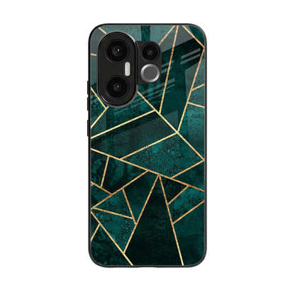 Emerald Geometry back phone cover | glass case for vivo x200 fe
