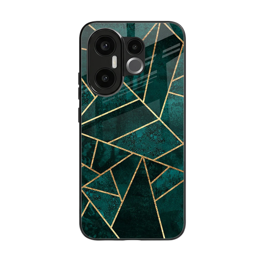 Emerald Geometry back phone cover | glass case for vivo x200 fe
