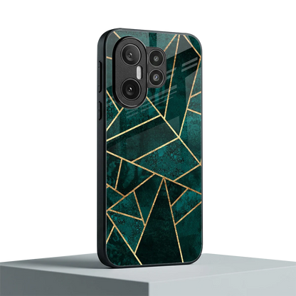 Emerald Geometry vivo x200 fe mobile cover | shockproof glass phone case