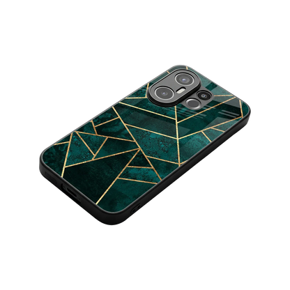 Emerald Geometry stylish phone case for vivo x200 fe | glossy glass and slim fit