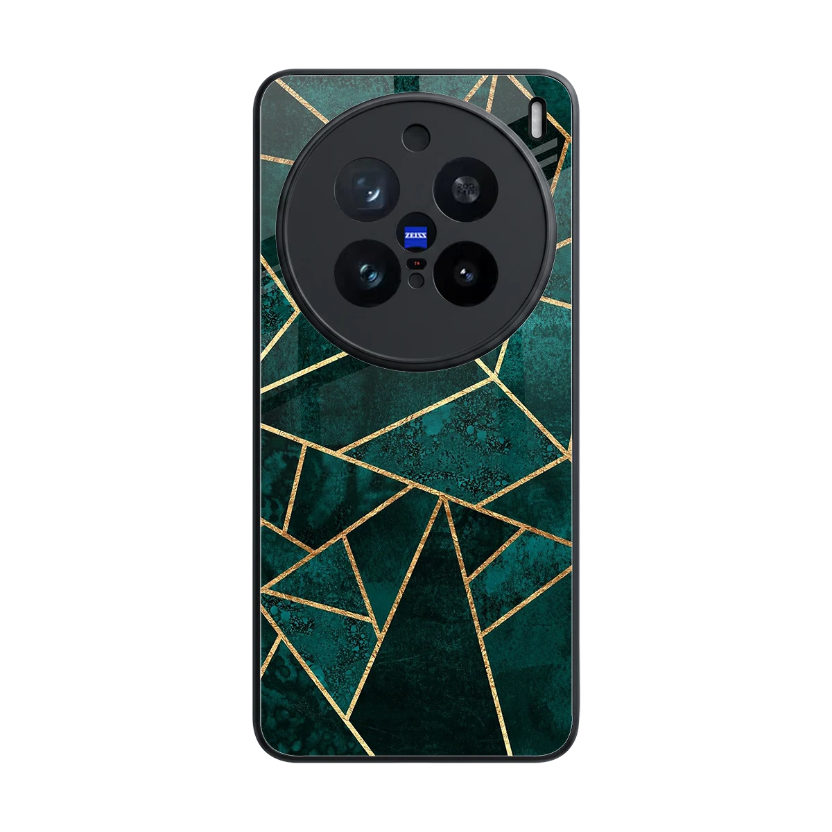 Emerald Geometry back phone cover | glass case for vivo x200 pro