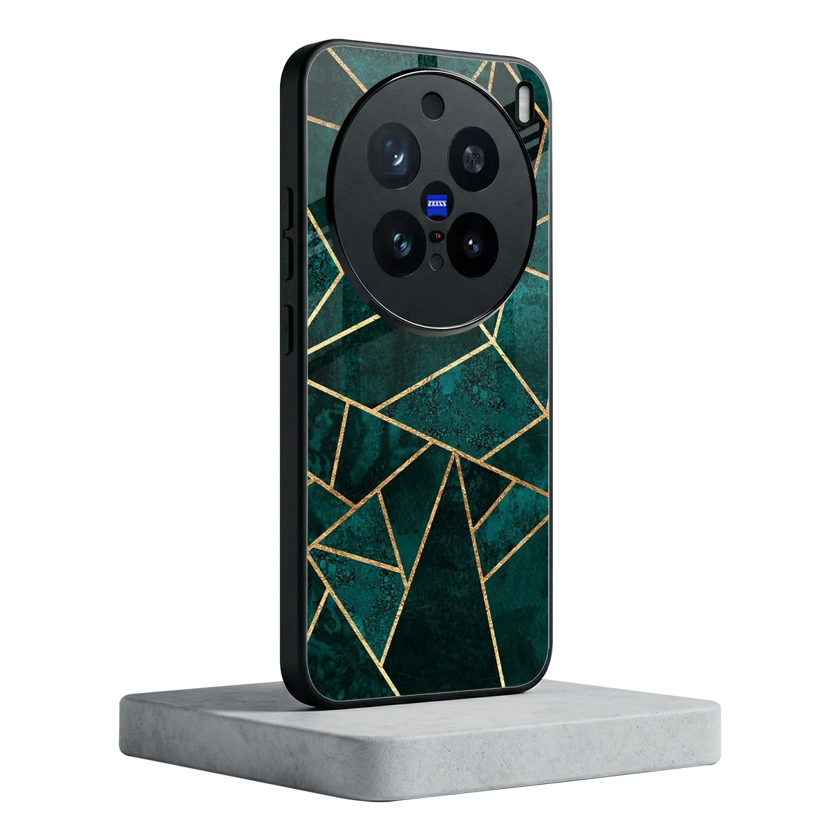 Emerald Geometry vivo x200 pro mobile cover | shockproof glass phone case