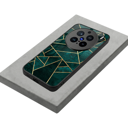 Emerald Geometry stylish phone case for vivo x200 pro | glossy glass and slim fit