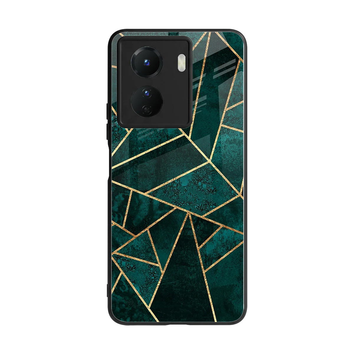 Emerald Geometry back phone cover | glass case for vivo y16