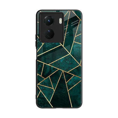 Emerald Geometry back phone cover | glass case for vivo y16