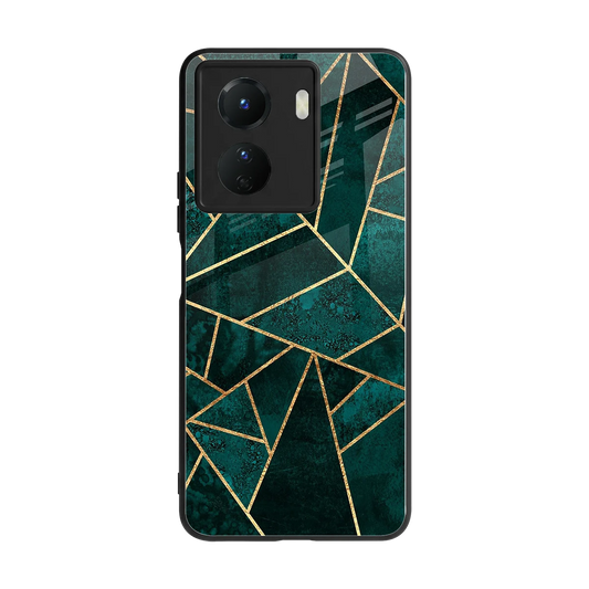 Emerald Geometry back phone cover | glass case for vivo y16