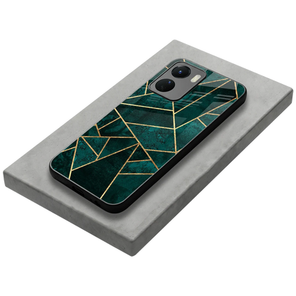 Emerald Geometry stylish phone case for vivo y16 | glossy glass and slim fit