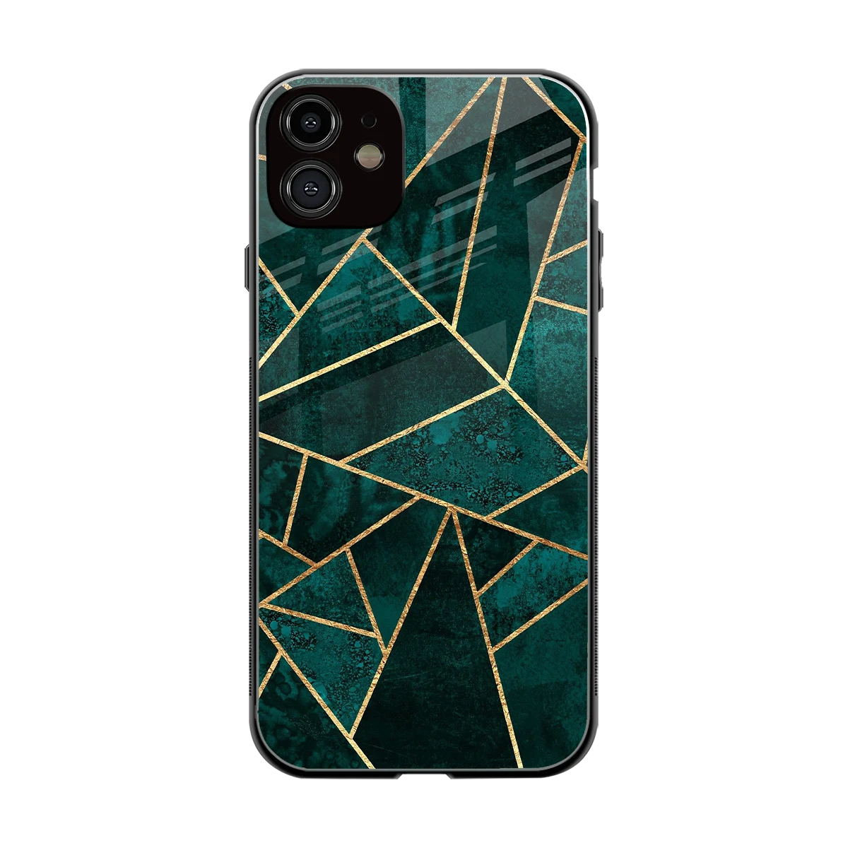 Emerald Geometry back phone cover | glass case for iphone 12