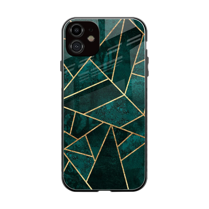 Emerald Geometry back phone cover | glass case for iphone 12