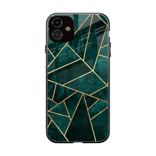 Emerald Geometry back phone cover | glass case for iphone 12