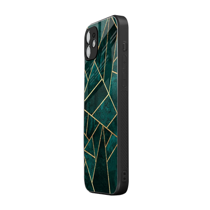 Emerald Geometry iphone 12 mobile cover | shockproof glass phone case