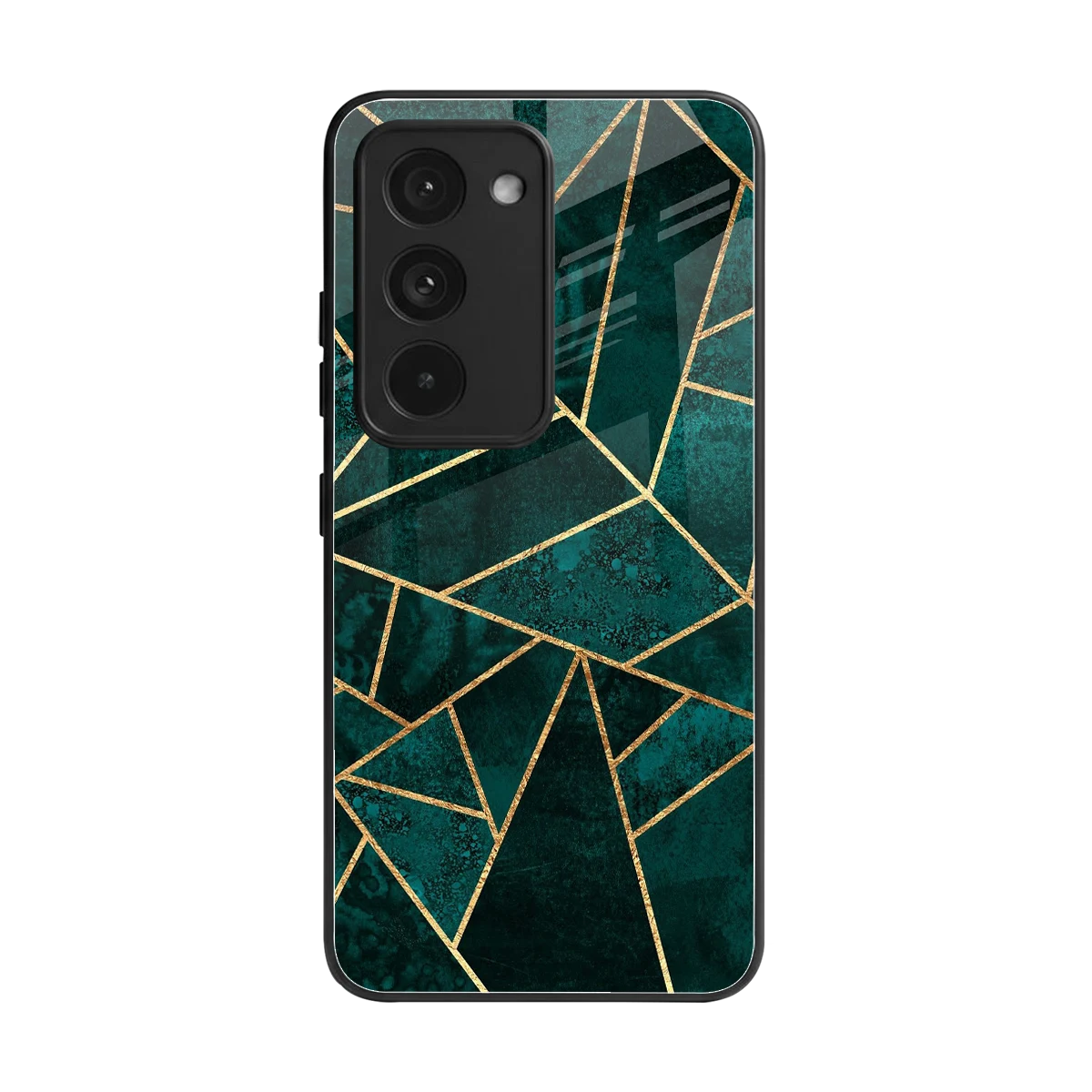 Emerald Geometry back phone cover | glass case for redmi 15 5g